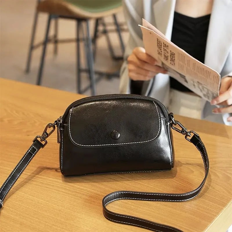 Women's Leather Korean Style Niche Western Mobile Crossbody Bags