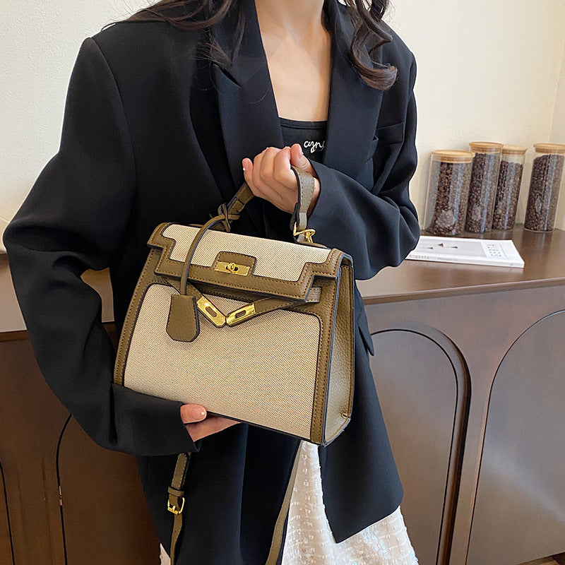 Women's Kelly Portable Underarm Solid Color Texture Lock