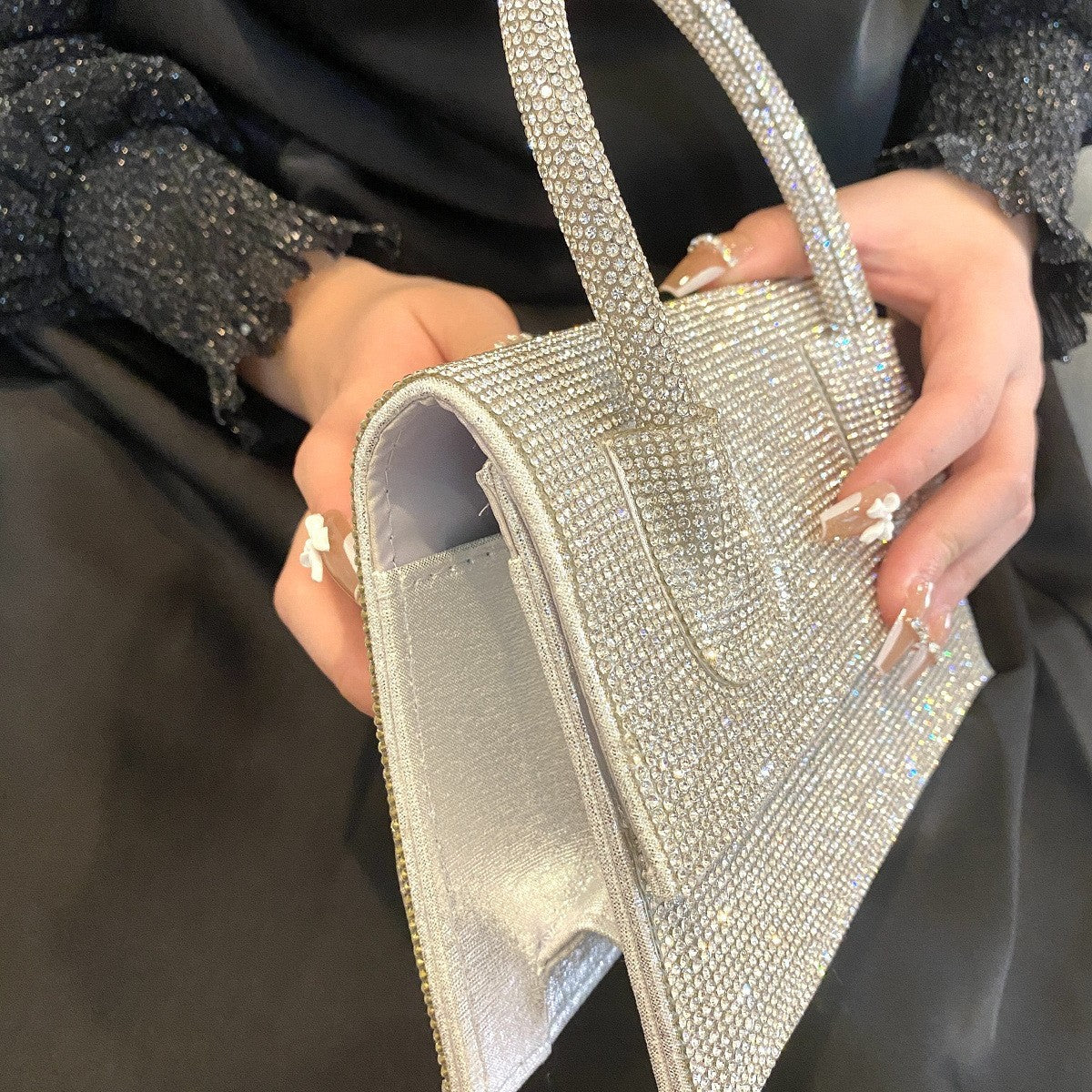 Full Diamond Sier Fashion Banquet Birthday Evening Bags
