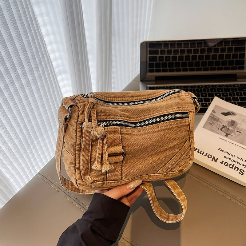 Women's Fashion Denim Urban Simple College Style Women's Messenger Bag
