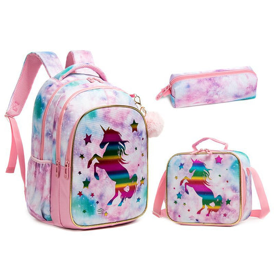 Sequined Cute Cartoon Primary Inch Three-piece Elementary School Students' Schoolbags
