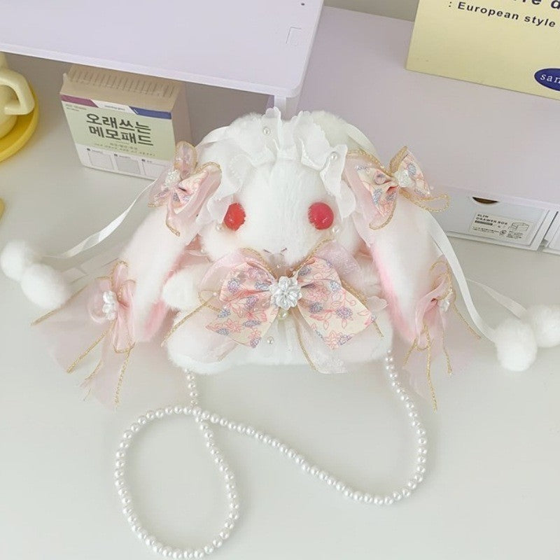 Series Doll Rabbit Pattern Handmade Bow Women's Messenger Bag