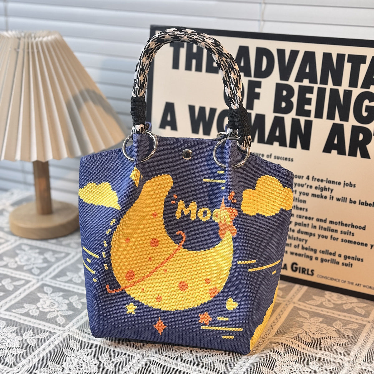 Festival Knitted Portable Out Large Capacity Women's Handbag