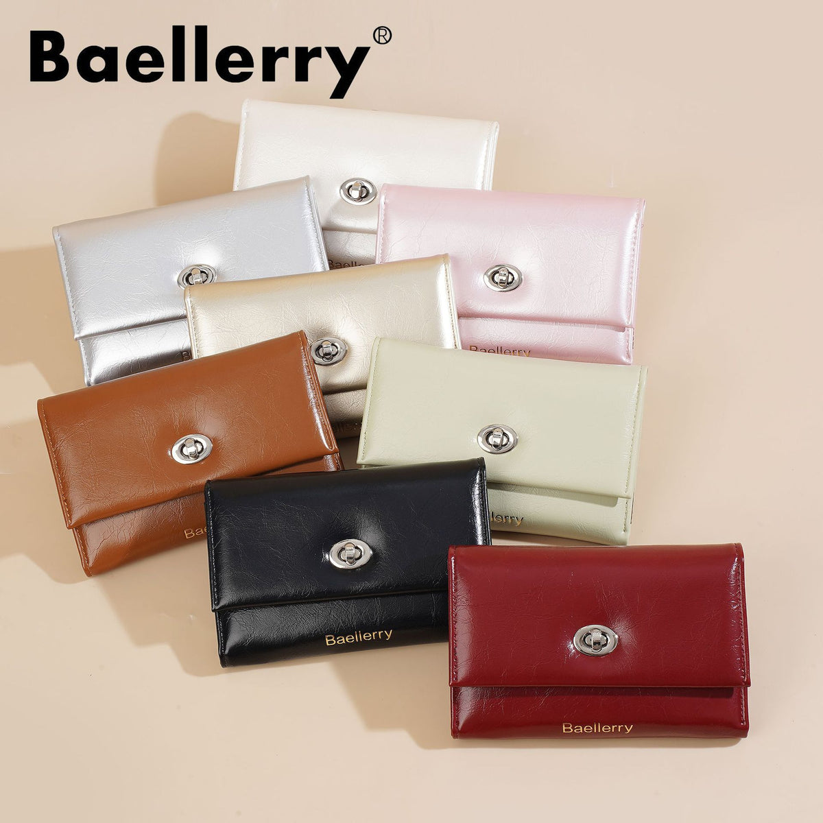 Women's Short High-grade Style Trifold Fashion Zip Ladies Wallet
