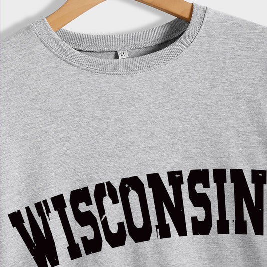 Women's Shirt Letter Print Casual Loose Round Sweaters