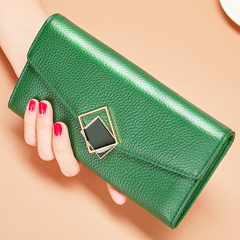 Women's Yellow Soft Clutch Large Capacity Multiple Ladies Wallet