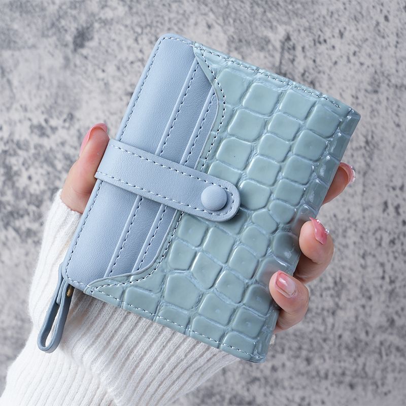 Women's Stone Crocodile Short Korean Style Zipper Ladies Wallet