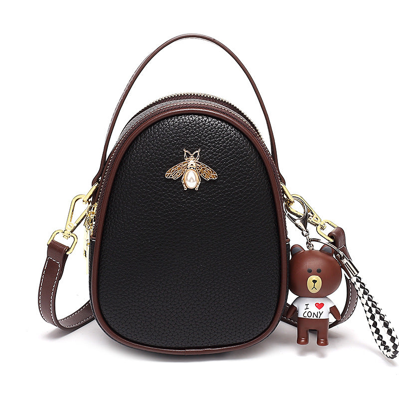 Women's Fashion Cherry Round Simple Contrast Color Shoulder Bags