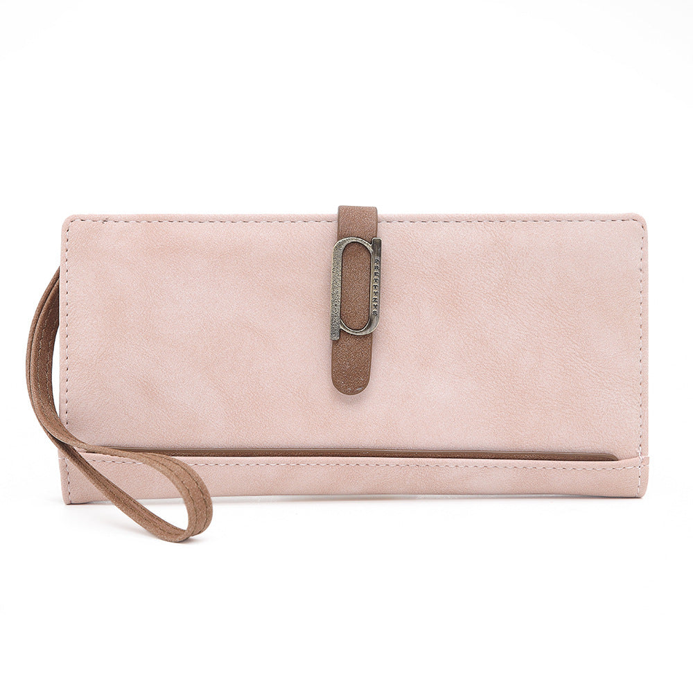Women's Long Retro Frosted Zipper Daily Ladies Wallet