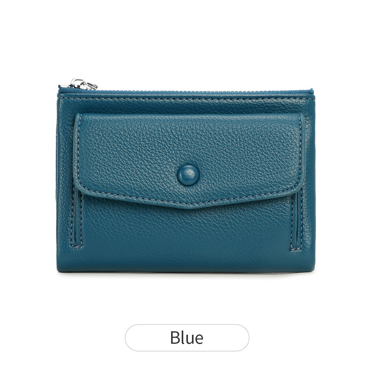 Women's Short Double Zipper Flip Minimalist Portable Ladies Wallet