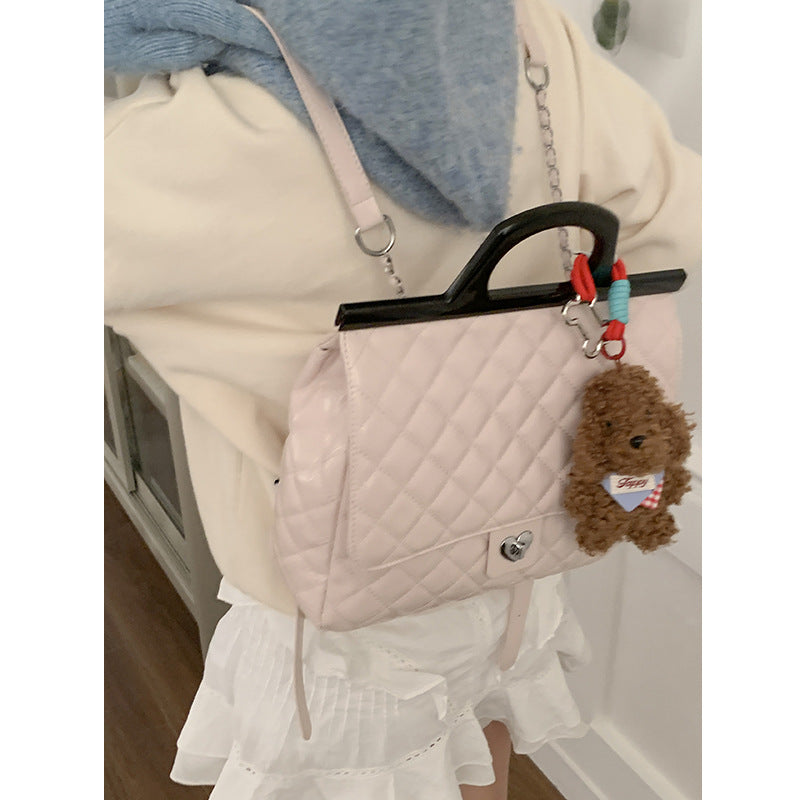 Women's Classic Style Large Capacity Rhombus Portable Backpacks