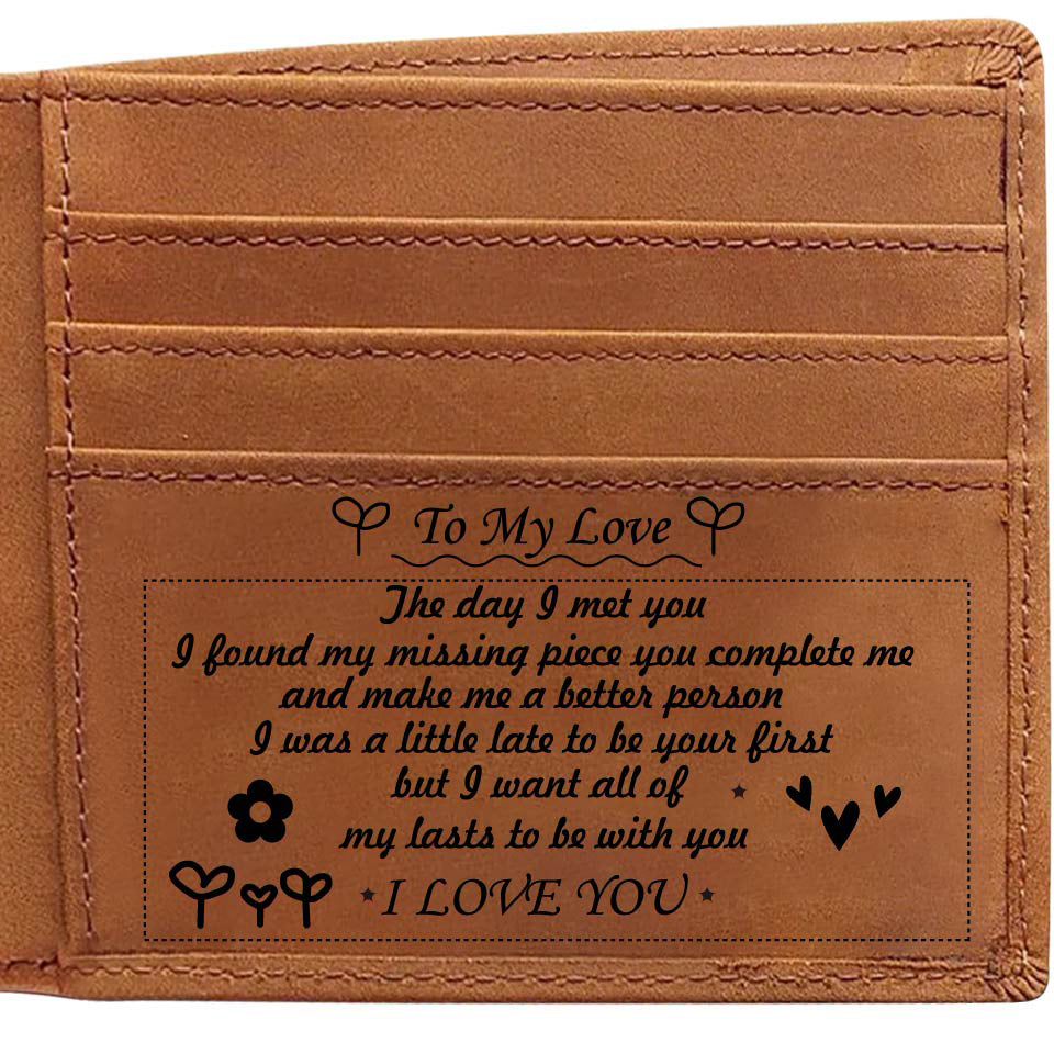 Men's Retro Crazy Horse Leather Genuine Laser Men's Wallets