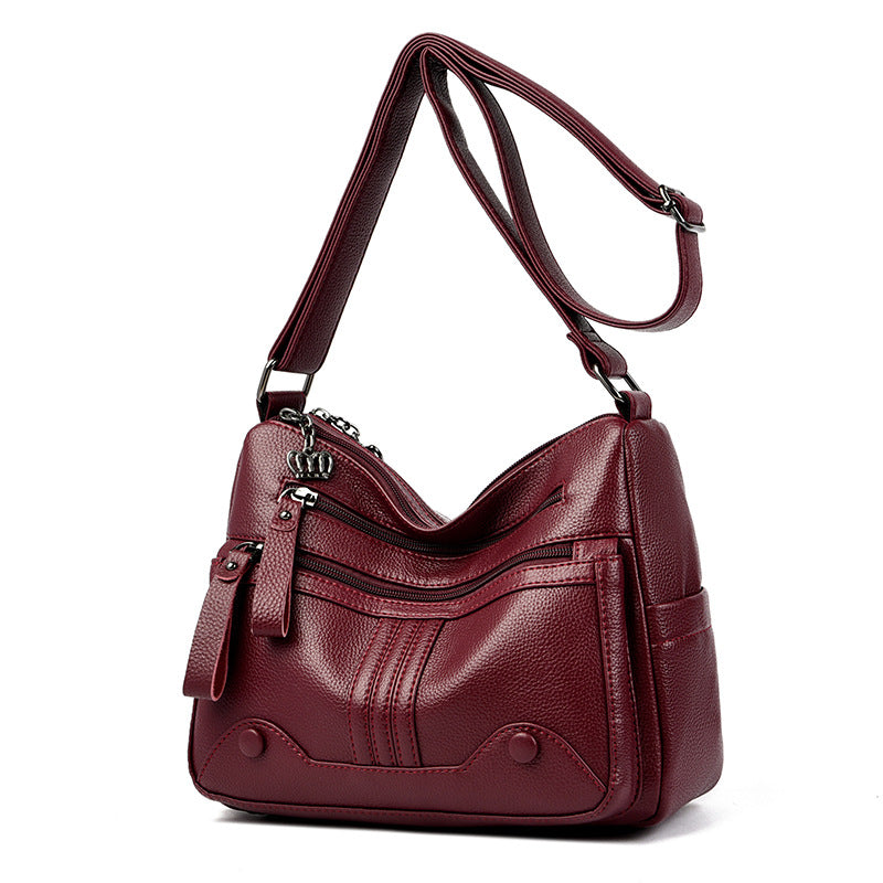 Women's Large Capacity Soft Leather Mother Elegant Shoulder Bags