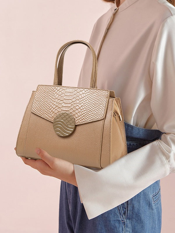 Women's Genuine Leather Summer Large Capacity Mom Shoulder Bags