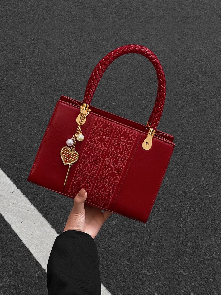 Wedding Large Capacity For Red Portable Handbags