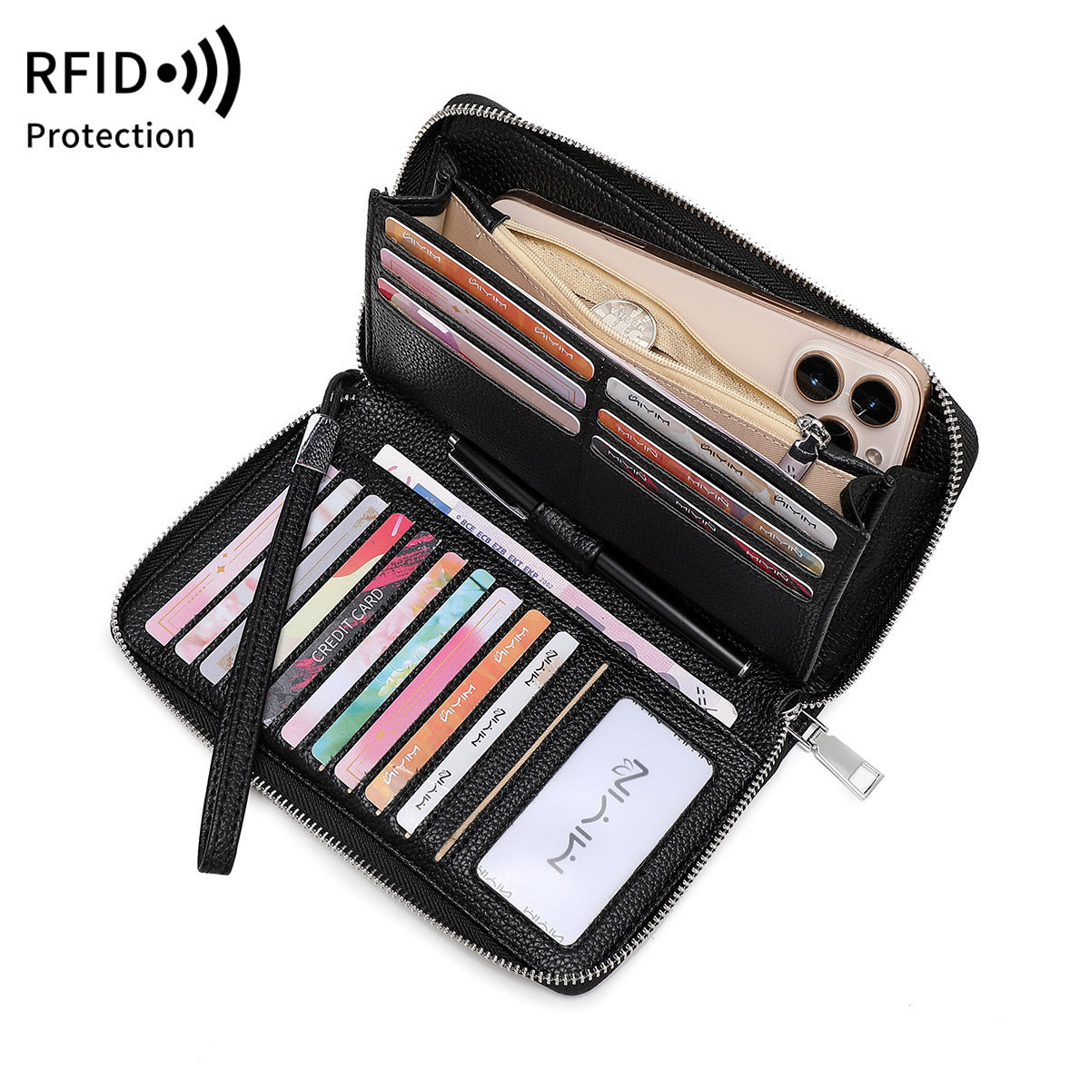 Women's Swiping Multiple Slots Long Retro Ladies Wallet