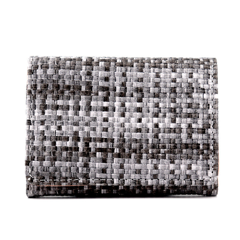 Women's Straw Pattern Folding Large Capacity Lady's Ladies Wallet