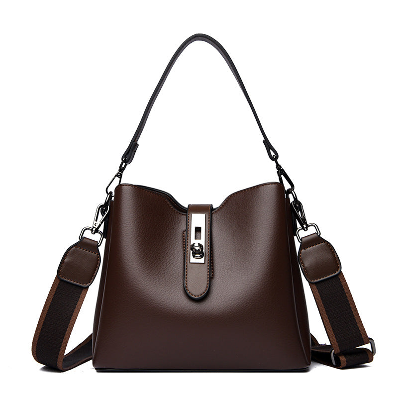 Women's Genuine Leather Fashion Mom Simple Strap Shoulder Bags