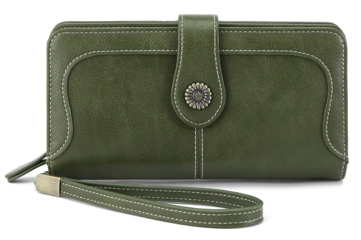 Female Retro Oil Wax Skin Multiple Ladies Wallet