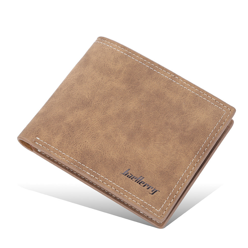 Men's Short Horizontal Multiple Slots Frosted Thin Card Holder