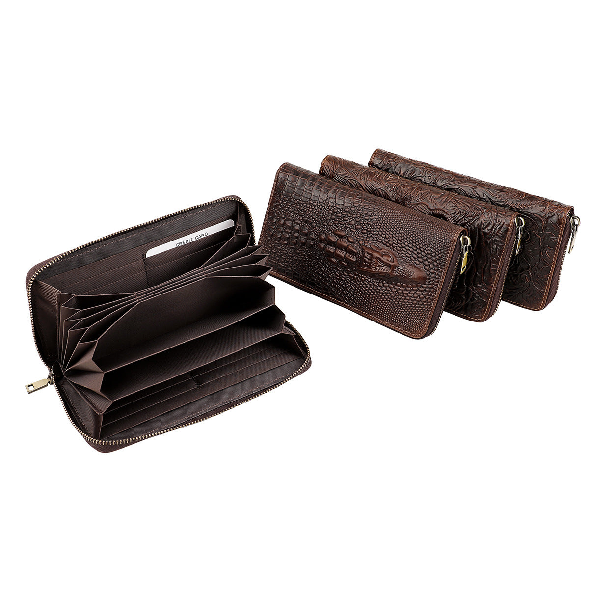 Women's & Men's Three-dimensional Dragon Zipper Swiping Personalized Large Capacity Clutch Ladies Wallet