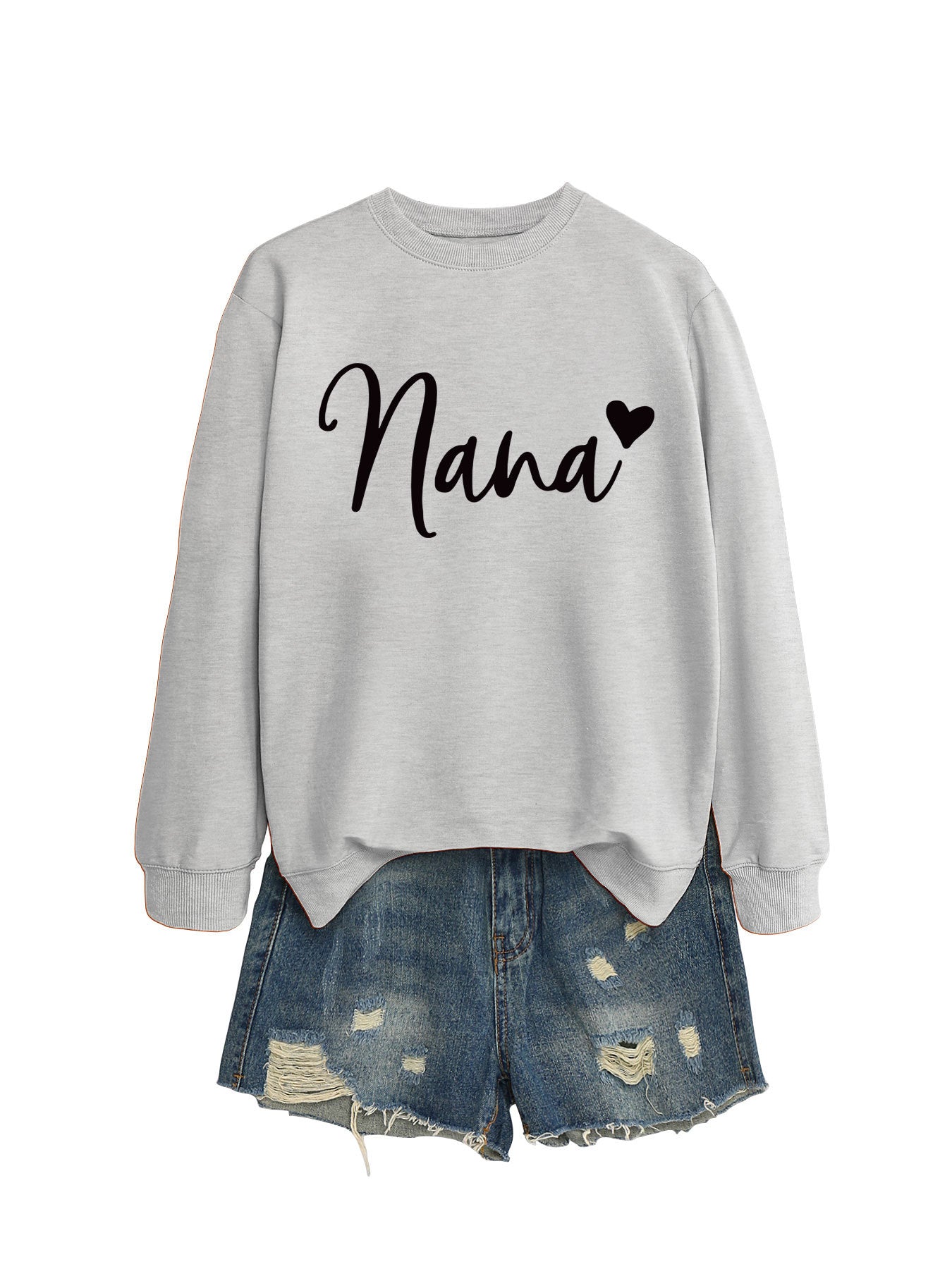 Women's Round Neck Elegant Heart Printing Simple Sweaters