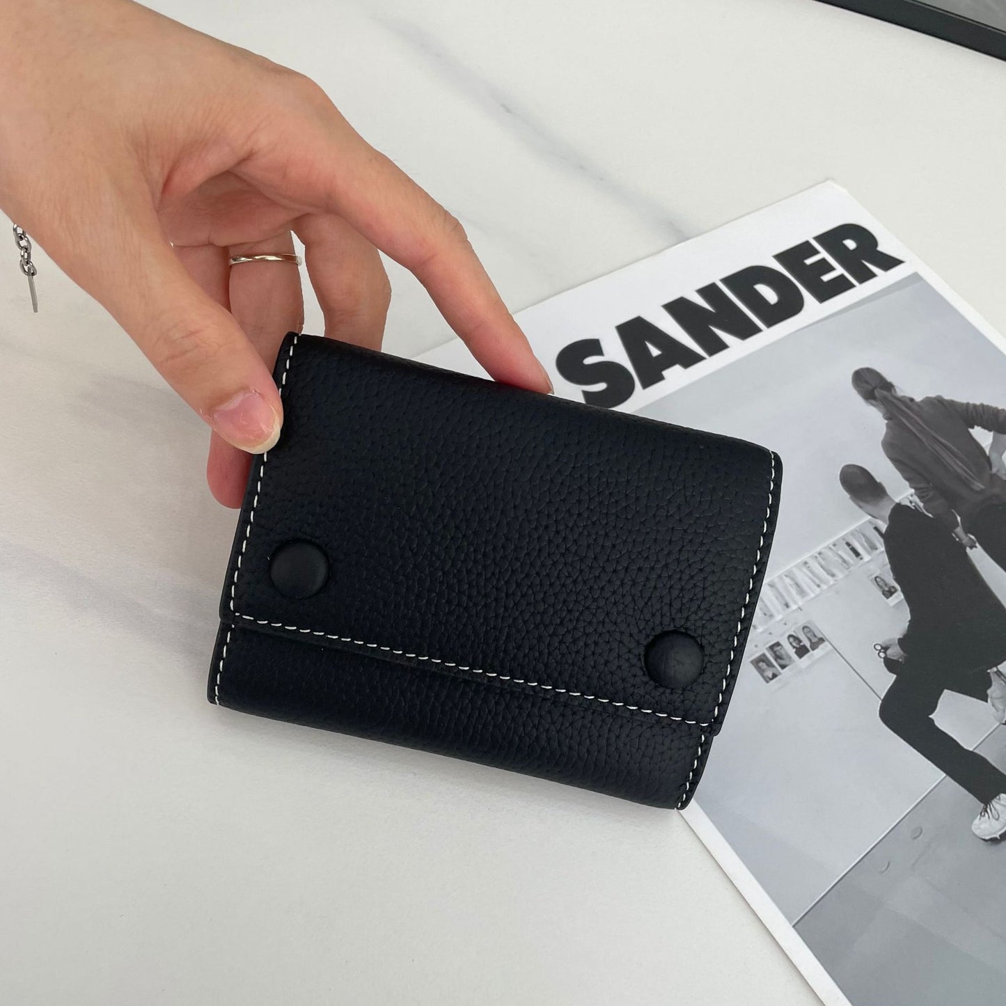 Women's Peas For Genuine Leather Contrast Color Ladies Wallets