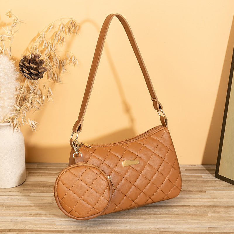 Set Trendy Diamond Pattern Textured Mother Live Bags