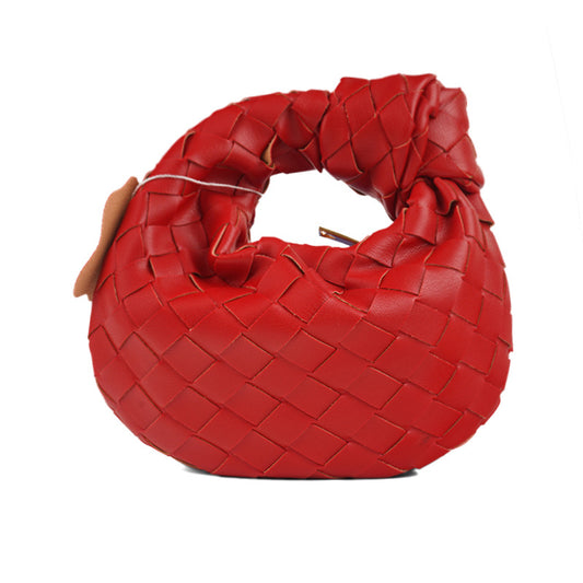 Mini Woven Handmade Croissant Gold Hardware Handbags