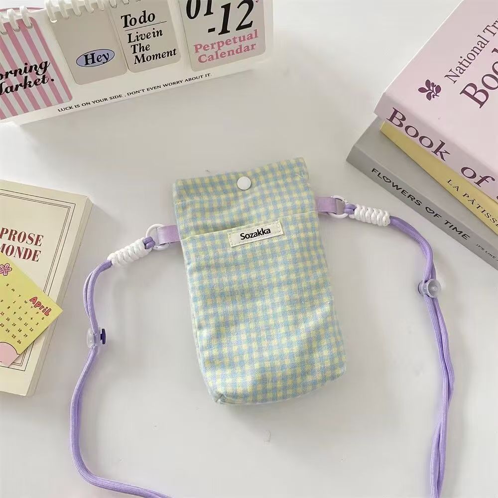 Women's Plaid Mobile Stylish Change Mini Women's Messenger Bag
