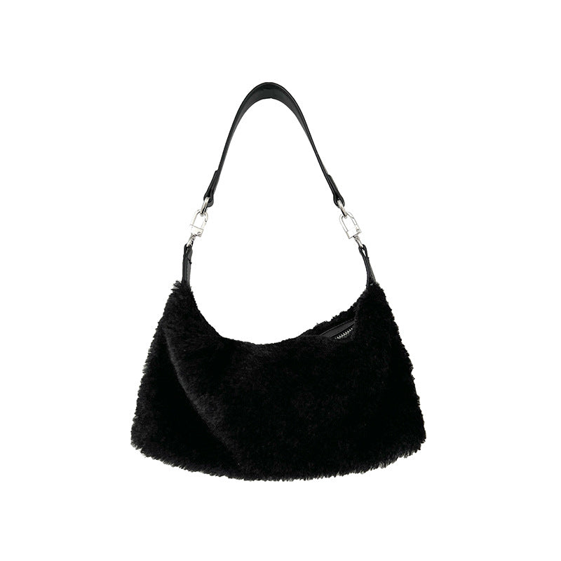 Women's Furry High Sense Underarm Fashion Plush Portable Shoulder Bags