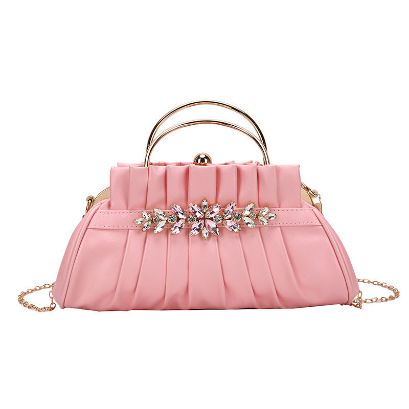 Vintage High-grade Diamond Western Style Wrinkled Handbags