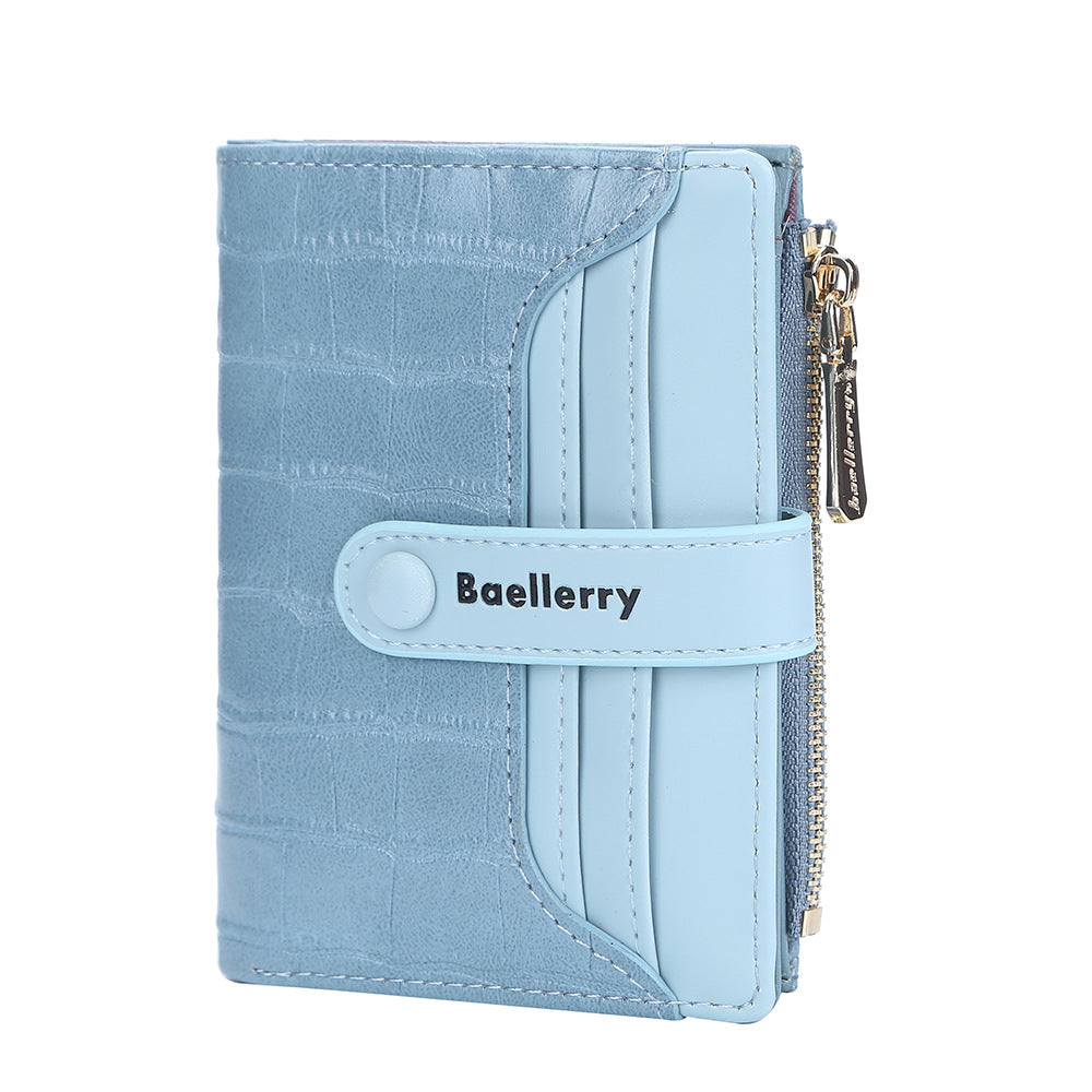 Women's Korean Style Fashion Short Multiple Slots Two Fold High Ladies Wallet