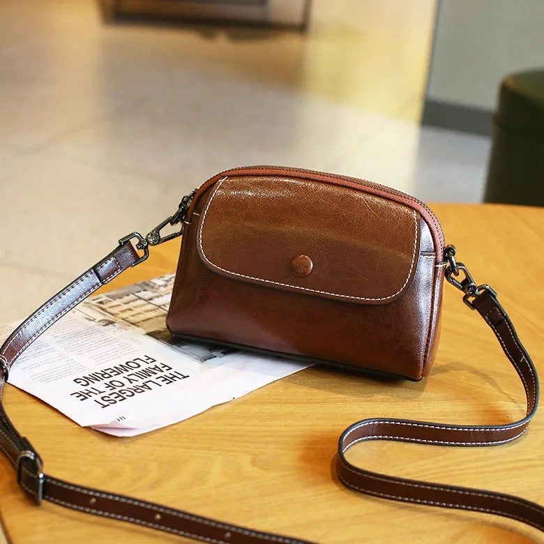 Women's Leather Korean Style Niche Western Mobile Crossbody Bags