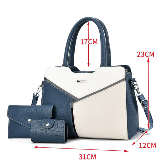 Women's Color Matching Fashion Commuter Trendy Portable Handbags