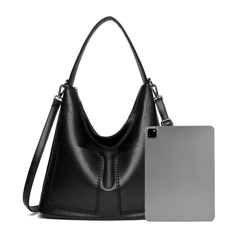 Women's Large Capacity Soft Leather Underarm Commuter Women's Shoulder Bag