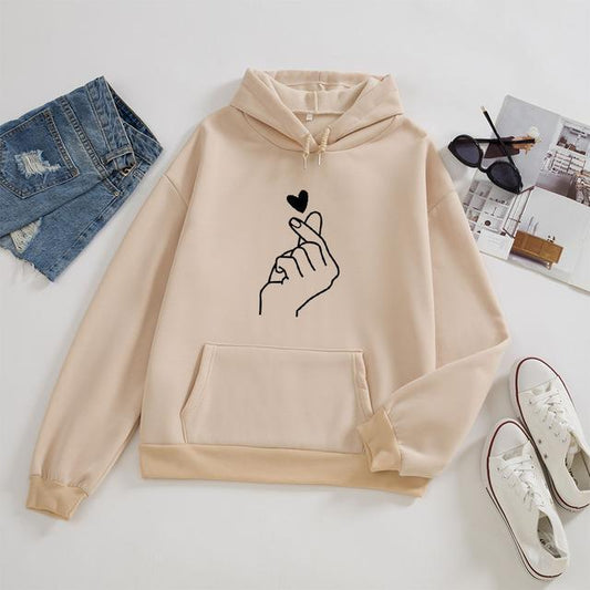 Pretty Fleece-lined Hoodie Unisex Wear Loose Sweaters