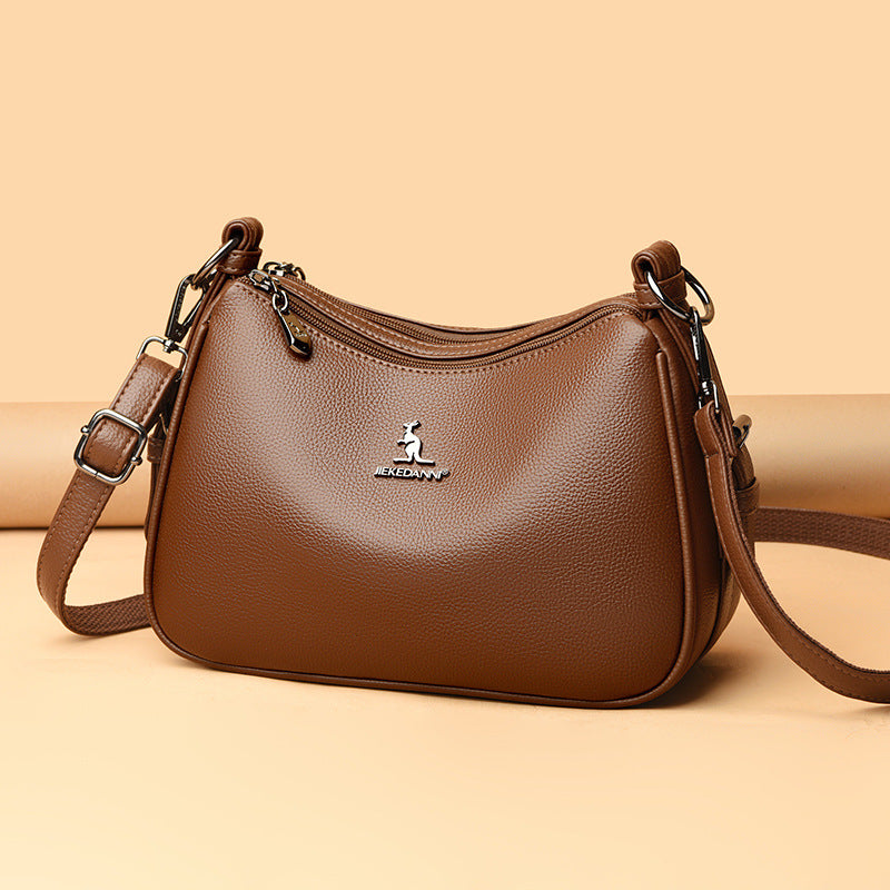 Women's Kangaroo Soft Leather Mother Simple Versatile Crossbody Bags