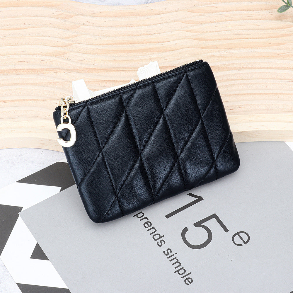 Women's Fashion Thin Section Zipper Leather Embroidered Ladies Wallet