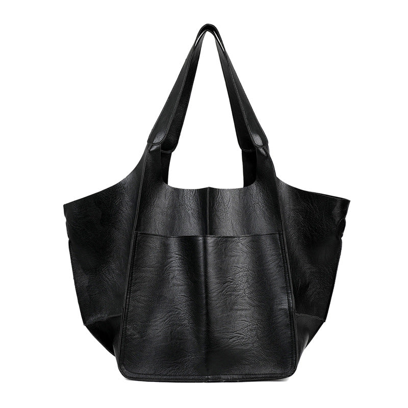 Women's Simple Big Soft Leather Large Capacity Bags