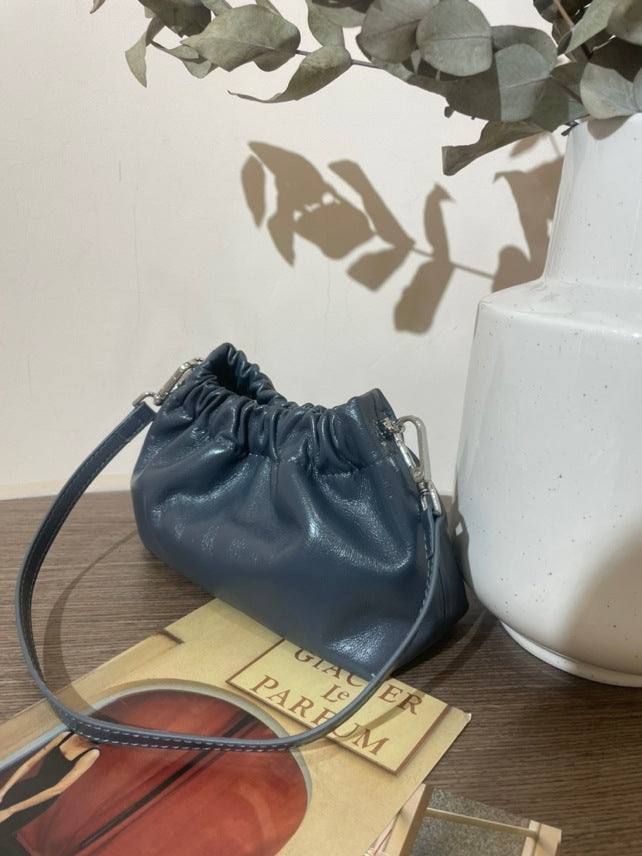 Women's Leather Folds Cloud Fashionable First Layer Shoulder Bags