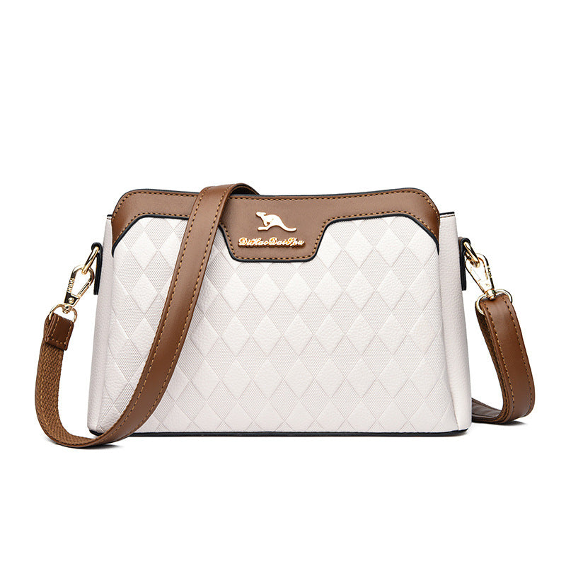 Women's High-grade Contrast Color Versatile Rhombus Large Crossbody Bags
