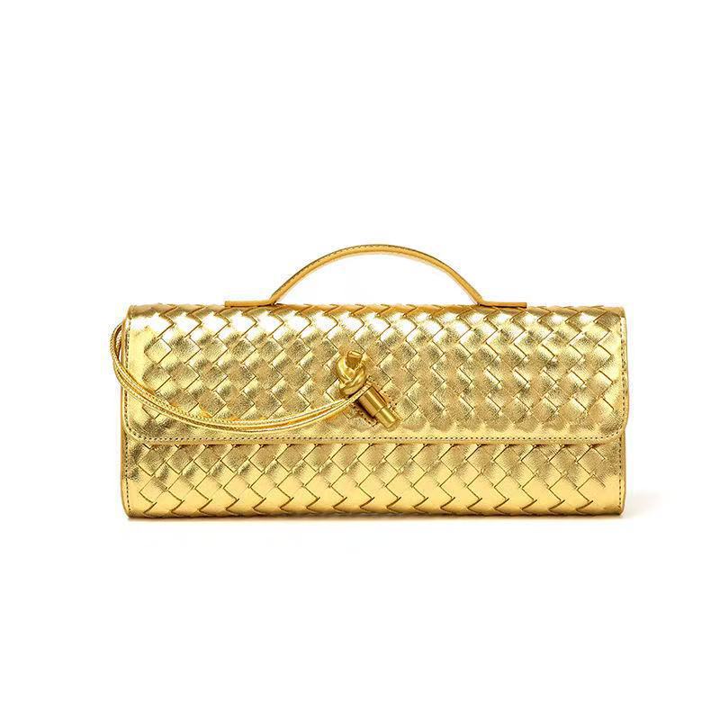 Women's Woven Baguette Fashion Horizontal Clutch Organ Women's Shoulder Bag