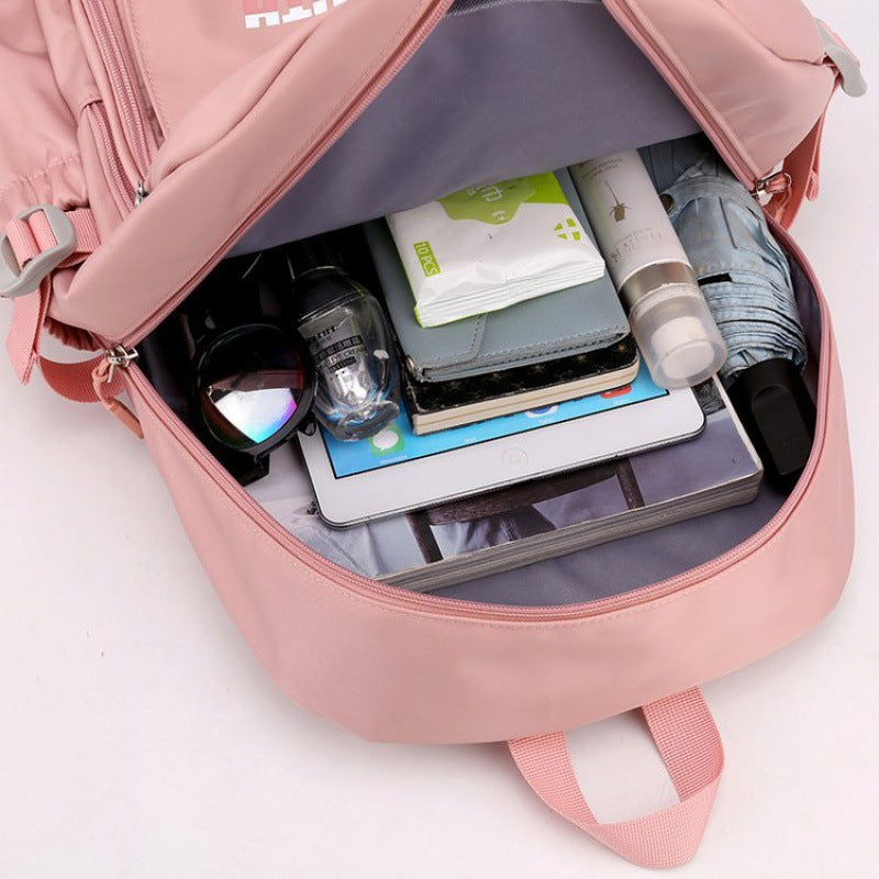 Fashion Early High College Female Double Backpacks