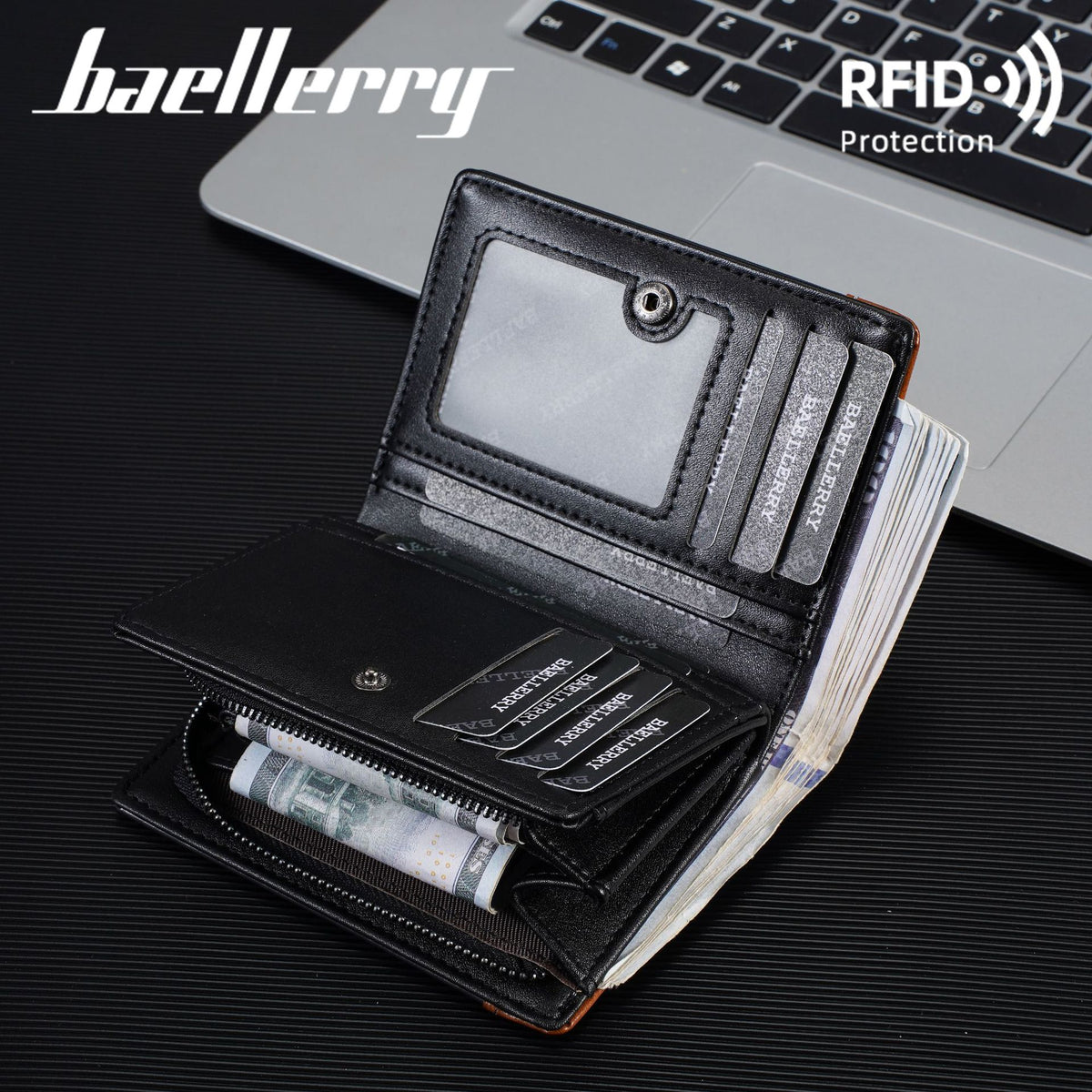 Men's Short Retro Swiping Business High-grade Zipper Coin Purses