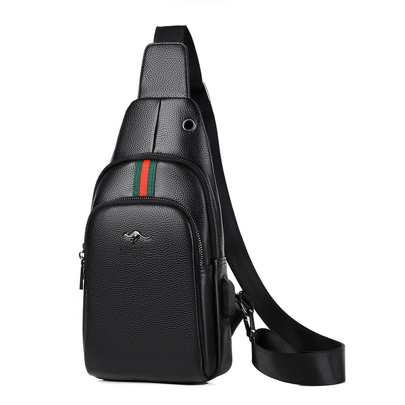 Men's Genuine Leather Fashion Multifunctional Waterproof Hard-wearing Men's Shoulder Bags