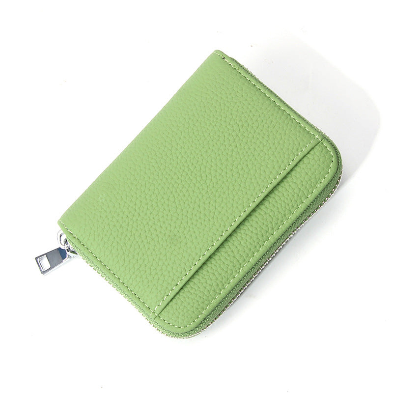 Women's First Layer Cowhide Short Leather Compartment Ladies Wallet
