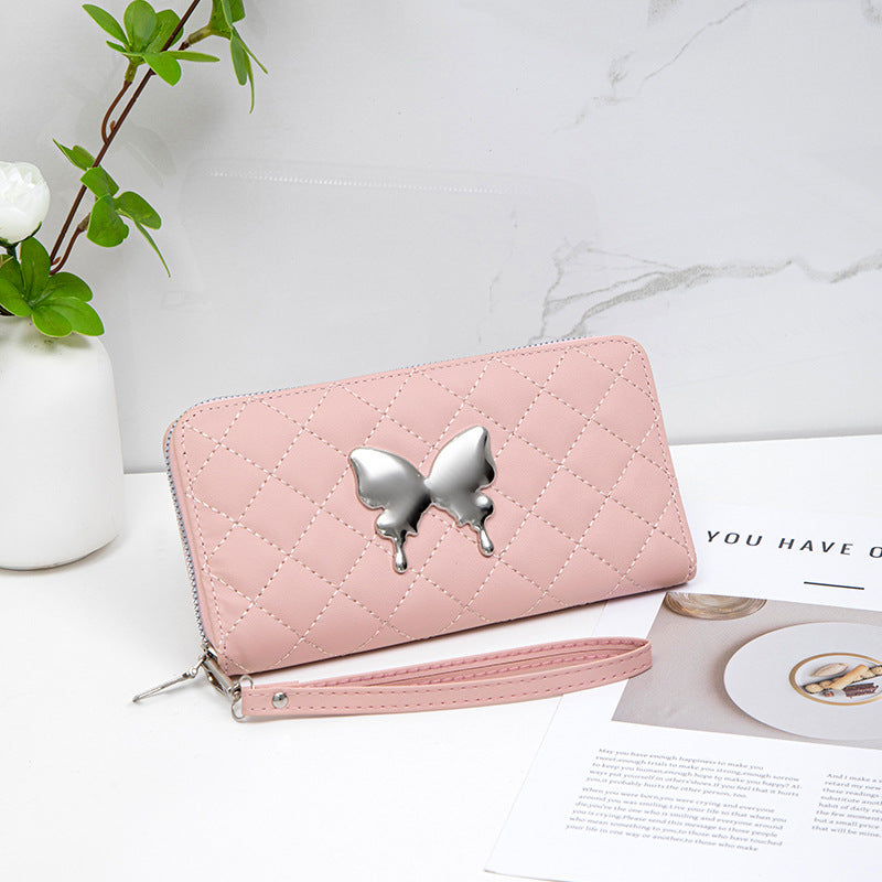 Women's Rhombus Multiple Slots Niche Clutch Textured Ladies Wallet