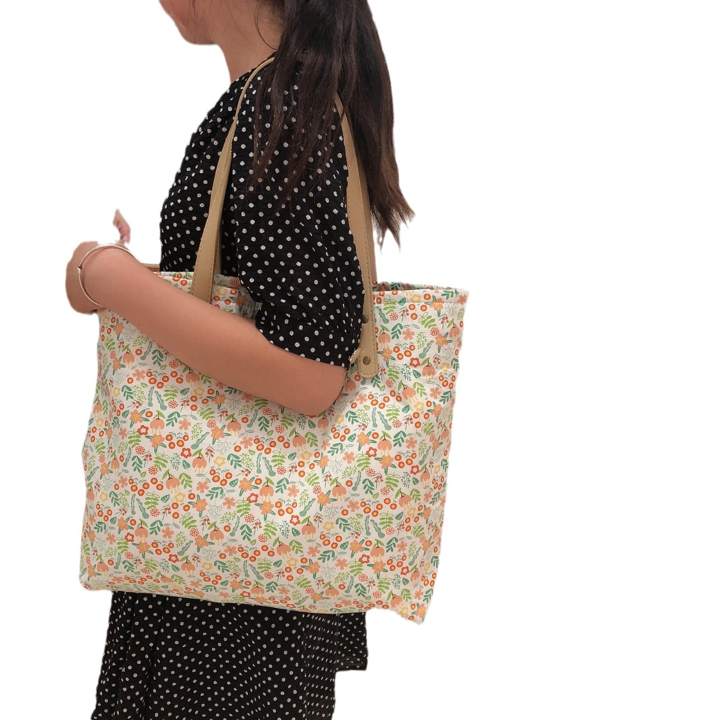 Fresh Floral Large Capacity Cloth Cotton Handbags
