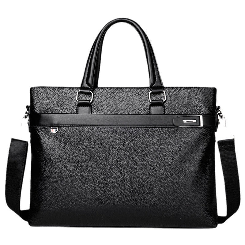Men's Business Soft Leather Computer Fashion Handbags